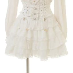 Japanese Sweet Lolita Style Mini Skirt Women Elegant Lace Bandage Party Cake Skirts Female Gothic Y2k Metal Buckle Skirt