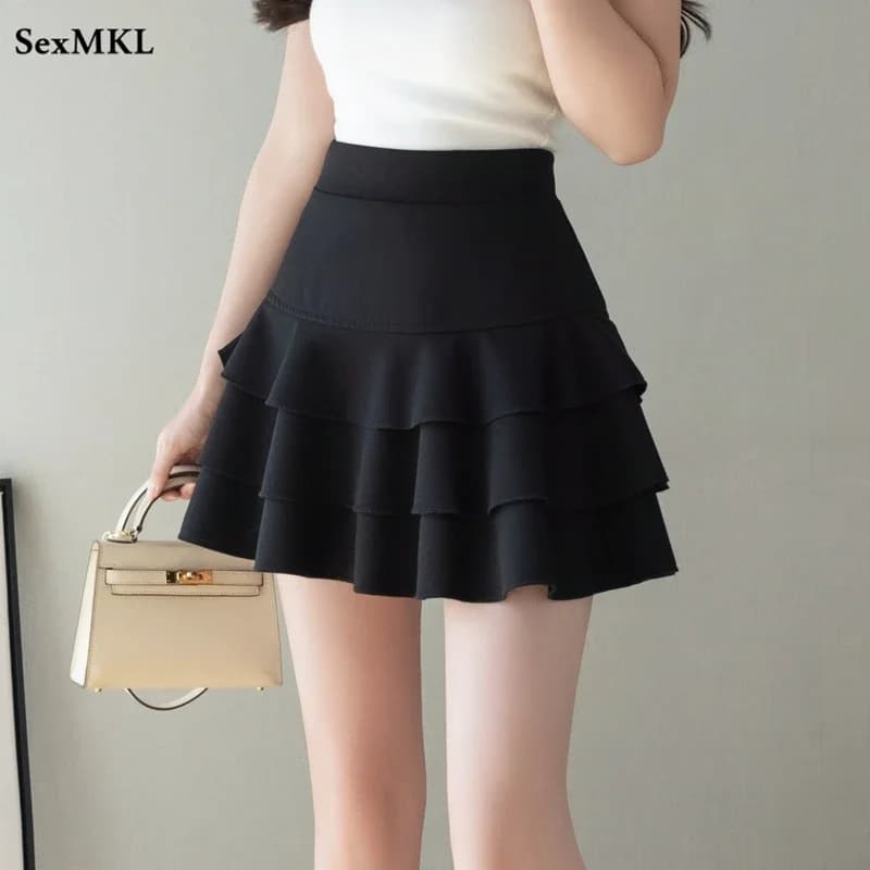 Summer Black Mini Skirts Women 2026 Fashion High Waist A Line Kawaii Faldas Mujer Korean Style Pleated Micro Tennis Skirt Y2k