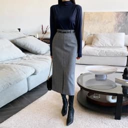 Gray Pencil Skirts Belted Elegant Women Slim Office Ladies Casual A-Line High Waist Split Midi Skirt Autumn Winter