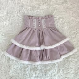 Japanese Harajuku Kawaii Tweed Mini Skirt Plaid Furry Edge Double Layer Ruffle Heart Buttons Y2K High Waist Slim Outfit Women
