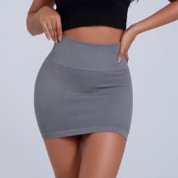 Women's High Waist Ribbed Striped Mini Skirt Tight Night Club Party Pencil Skirt Casual Short Skirt Sexy Solid Color Bodycon New