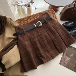 Vintage Plaid Pleated Skirts Women American Style Y2K Mini Skirt A-Line Streetwear Preppy Casual Skirt Chic