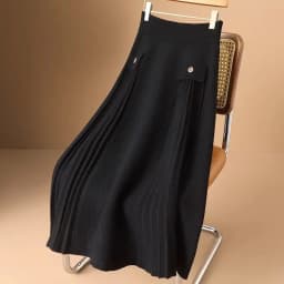 Vintage Skirts for Women High Waist A-line Jupe 2025 Faldas Mujer De Moda Thicked Korean Loose Saia Knitted Pleated Long Skirt