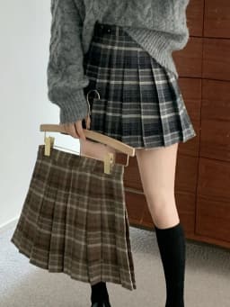 Afashion High Waist Plaid A-Line Skirt Women's Commuter Style Autumn Winter Fashion College Trendy Skirts Polyester Fabric