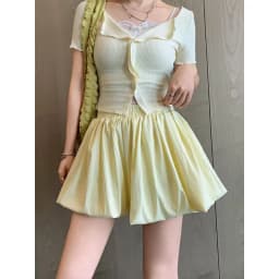 Puffy Flower Bud Short Skirt for Women Summer 2026 New High Waist Sporty Skirt Casual Style Embroidered Half Body Skirt