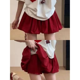 Puffy Flower Bud Short Skirt for Women Summer 2026 New High Waist Sporty Skirt Casual Style Embroidered Half Body Skirt