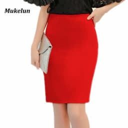 Fashion Summer 2026 Women Skirt Black Oversized High Waist Work Slim Pencil Skirt Red Open Fork Sexy Office Lady Skirts Female