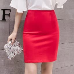 Fashion Summer 2026 Women Skirt Black Oversized High Waist Work Slim Pencil Skirt Red Open Fork Sexy Office Lady Skirts Female