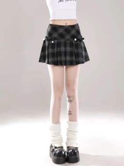 Preppy Style Fashion Spring Autumn Vintage Skirts Y2k Aesthetic Plaid Constrast Color Pleated Girl Jupe Harajuku Popular Skirts