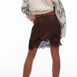 Women Lace Silk Satin Slip Skirt Low Rise Layered Underskirts Ruffle A Line Mini Skirts Y2k High Flowy Underskirt