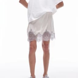 Women Lace Silk Satin Slip Skirt Low Rise Layered Underskirts Ruffle A Line Mini Skirts Y2k High Flowy Underskirt