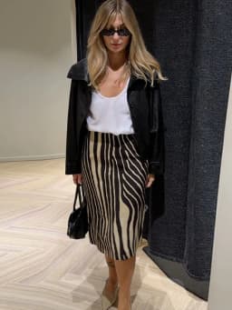 Women's High Waist Zebra Printed Skirt Midi Straight Slim Skirt Hip Package Panelled All‑match Outfit 2026 Autumn Trendy Skirts