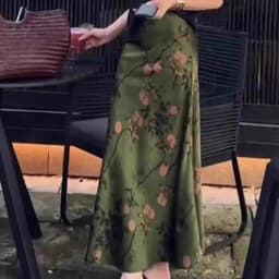 Retro Women High Waist A-line Maxi Skirt Femme Fashion Large Size 4XL Long Skirts Autumn Lady High-end Mid-length Fishtail Skirt