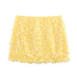 HH Women Summer Fashion Party Style Sequin Mini Slim Skirt Female Sexy Elegant Banquet Zipper High Waist Short A-Line Skirt