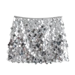 HH Women Summer Fashion Party Style Sequin Mini Slim Skirt Female Sexy Elegant Banquet Zipper High Waist Short A-Line Skirt