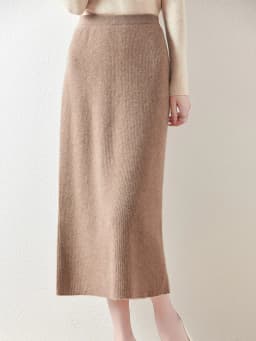 100% Merino Wool Knitted Half Skirt Autumn Winter Women's Elegant A-line Skirt High Waisted Mid Length Slimming Thick Warm Dress