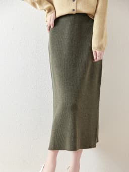 100% Merino Wool Knitted Half Skirt Autumn Winter Women's Elegant A-line Skirt High Waisted Mid Length Slimming Thick Warm Dress