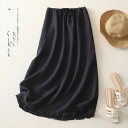 High Waist Cotton Linen Half Skirt Women Summer Thin Drawstring Elastic Wood Ear Flower Bud Long Skirt Thin Model