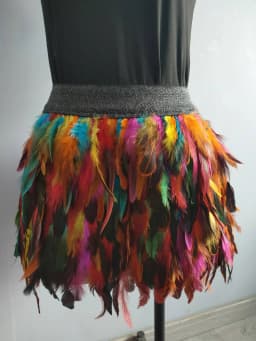 Irregular Dance Skirt Gothic Festival Carnival Party Dance Summer Women's Fashion Feather Skirt Bar Jazz Multi-color Short Skirt