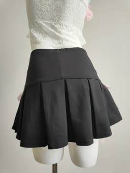 Cute Pleated Skirts for Sweet Girls High Waist Lace Trim Pink Bow Lolita Style A-line Mini Shorts Skirt Summer