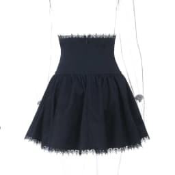 Goth Dark Fashion Girdling Waist Bandage Mini Skirts Mall Gothic Lace Patchwork Pleated Skirts for Women Teachwear Fairy Outfits