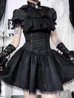 Goth Dark Fashion Girdling Waist Bandage Mini Skirts Mall Gothic Lace Patchwork Pleated Skirts for Women Teachwear Fairy Outfits