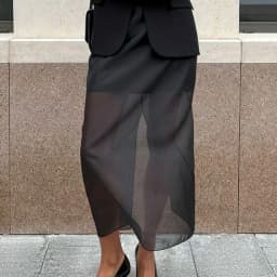 Mueyaruho 2025 Women Sexy Midi Mesh Skirts Spring Summer Solid Black High Waist  See Through Slim Fit Pencil Skirt For Women