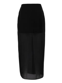 Mueyaruho 2025 Women Sexy Midi Mesh Skirts Spring Summer Solid Black High Waist  See Through Slim Fit Pencil Skirt For Women