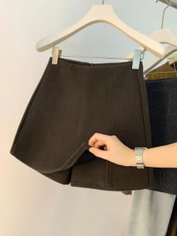 High Waist Thickened Woolen Skirt Pants Women's Retro Style A-Line Half-length Skirts Casual Pure Color Skirts