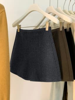 High Waist Thickened Woolen Skirt Pants Women's Retro Style A-Line Half-length Skirts Casual Pure Color Skirts