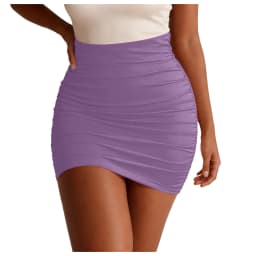 Ruched Bodycon Mini Skirt Sexy Slimming High Waist Short Skirts for Women Summer Trendy Solid Color Pencil Skirt Party Clubwear