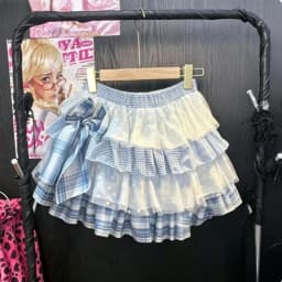 summer Japanese Kawaii Lolita Style Mini Skirt Women Sweet Cute Print Ruffles Bow Cake Skirt Girls Y2k High Waist fashion Skirts