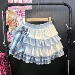 summer Japanese Kawaii Lolita Style Mini Skirt Women Sweet Cute Print Ruffles Bow Cake Skirt Girls Y2k High Waist fashion Skirts