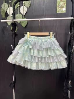 summer Japanese Kawaii Lolita Style Mini Skirt Women Sweet Cute Print Ruffles Bow Cake Skirt Girls Y2k High Waist fashion Skirts