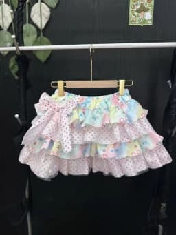 summer Japanese Kawaii Lolita Style Mini Skirt Women Sweet Cute Print Ruffles Bow Cake Skirt Girls Y2k High Waist fashion Skirts