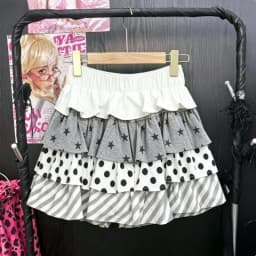 summer Japanese Kawaii Lolita Style Mini Skirt Women Sweet Cute Print Ruffles Bow Cake Skirt Girls Y2k High Waist fashion Skirts