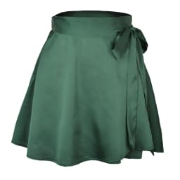 Elegant Stylish Summer Solid Color Midi Skirt High Waist Fashion One Piece Tie Short Skirt Chiffon Satin Wrap Sexy Mini Skirt