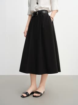 DUSHU Women's Wide Waist High Waist A-line Skirt 2025 Autumn New Arrival Casual Workwear Style Skirt for Women 25DS83134