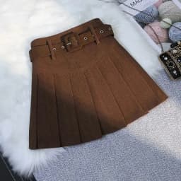 Streetwear Corduroy Pleated Skirt Women Sexy Short Skirt Autumn Winter High Waist Sashes Slim A-line Skirts Girl With Liner 2025
