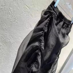 Y2K Harajuku Black Drawstring Skirt Fashion Organza Patchwork Midi Skirts Women Elastic Waist Asymmetric Streetwear Jupe A020