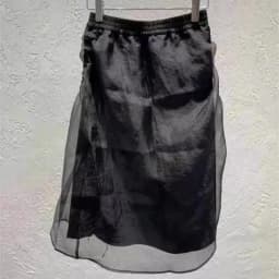 Y2K Harajuku Black Drawstring Skirt Fashion Organza Patchwork Midi Skirts Women Elastic Waist Asymmetric Streetwear Jupe A020