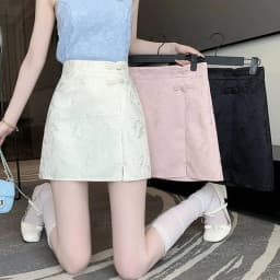 Elegant Pink White Mini Skirts for Women Fashion Bow Short Skirts Women's Summer Slim Skirts Pants Women Split High Waist Skirts