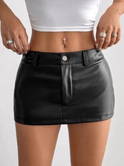 2026 Summer Women Black High-end PU Leather Bodycon Mini Skirt Sexy Hot Girls Short Skirt