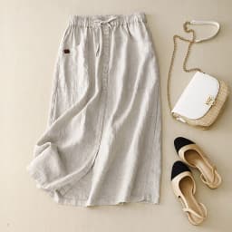 Korean Fashion Women Linen Skirts Button Split Skirt Solid High Waist A Line Skirt Mid Length Casual Skirts For Beach Holiday
