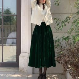 French Vintage Velvet Skirt New Autumn Winter Thick Women's High Waist A-Line Party Jupe Solid Color Folds Midi Faldas 534P