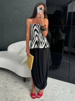 Typhaland Pleated Draped Slit Long Skirt For Women Casual Loose High Waist 2026 Summer New Female Skirts Solid Commuting Clothes