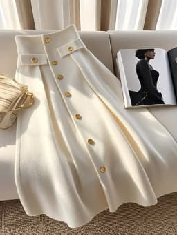 French Elegant High Waist Sliming A-line Skirt Women Spring/Autumn High Waist Vintage Skirts Luxury Casual Office Lady Clothing