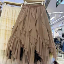 Elegant Petal Fine Mesh Half Skirt Women Spring Summer Irregular Long Fairy Skirt mid Length Korean Style High Waist Elastic
