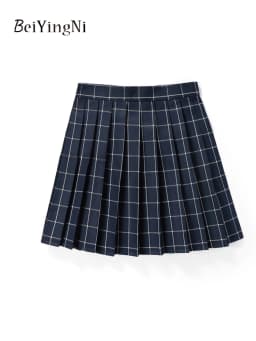 Beiyingni JK Plaid Preppy Style Pleated Skirts Women 2025 New Fashion Uniform High Waist A-line Mini Skirt for Girls Performance