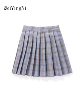 Beiyingni JK Plaid Preppy Style Pleated Skirts Women 2025 New Fashion Uniform High Waist A-line Mini Skirt for Girls Performance